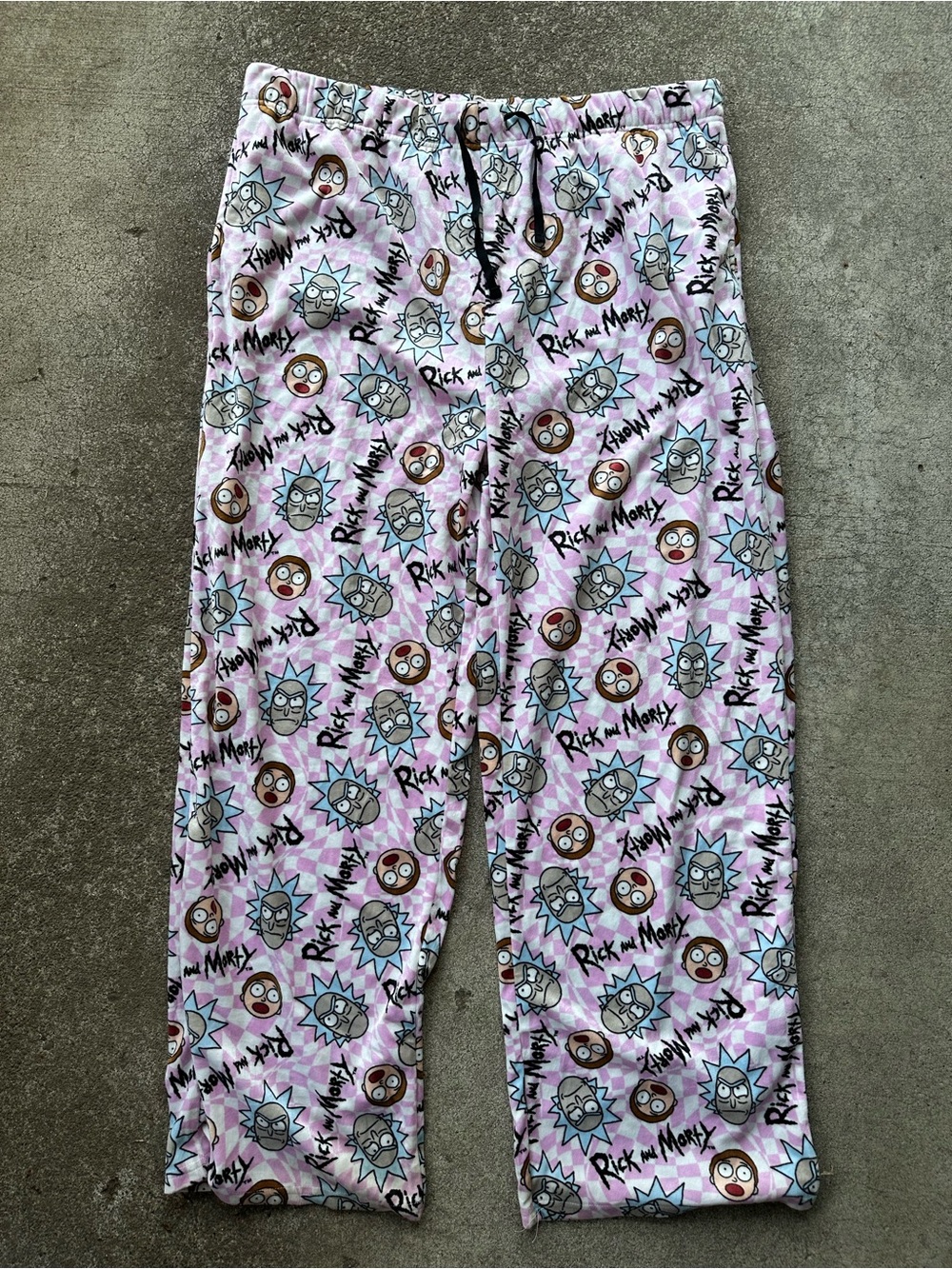 Adult Swim Rick & Morty Pink Printed Fleece Pajama Pants